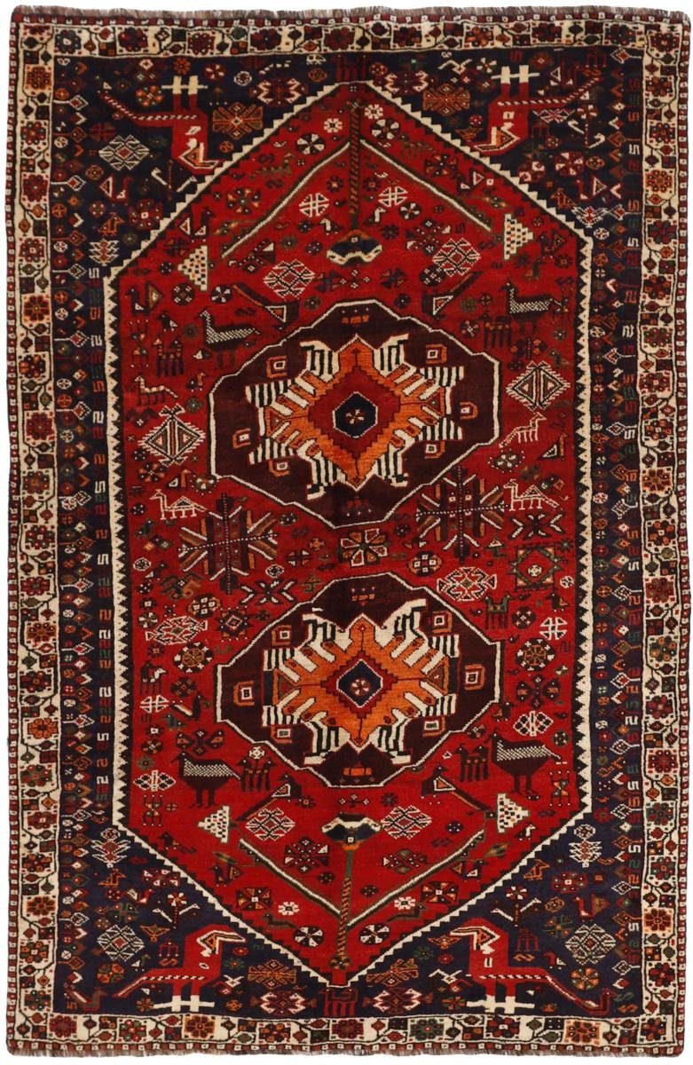 Orientteppich Shiraz 154x239 Handgeknüpfter Orientteppich / Perserteppich, Nain Trading, rechteckig, Höhe: 10 mm | Kurzflor-Teppiche