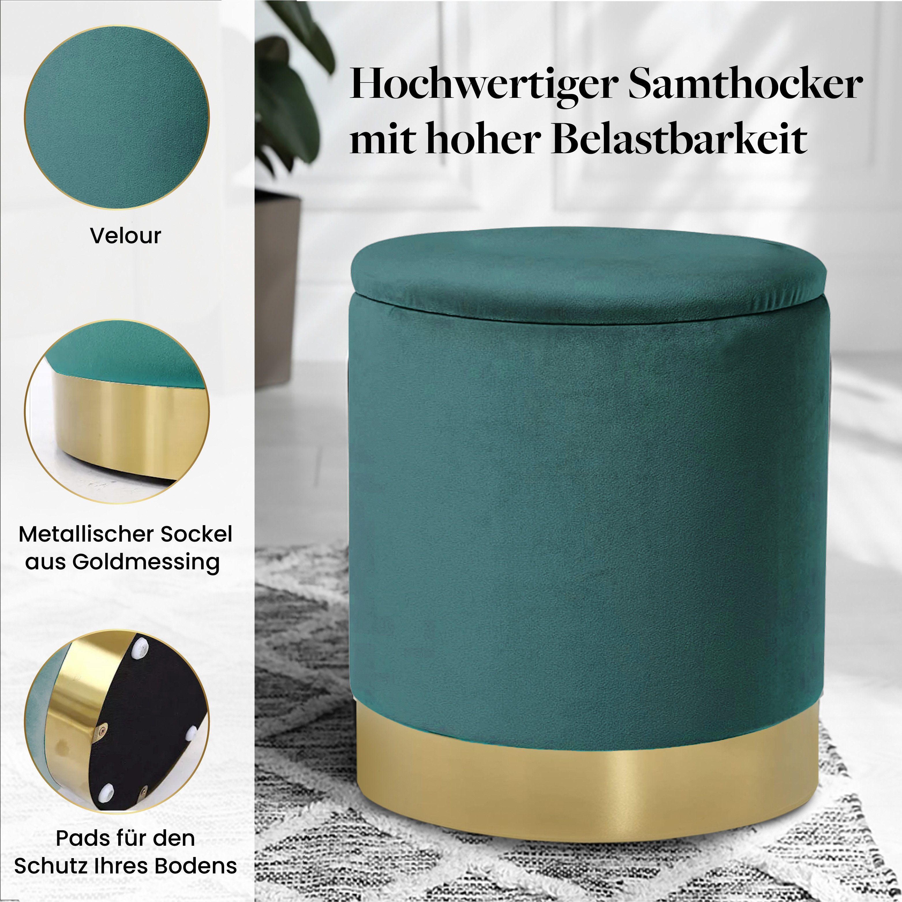 ELYFLAIR Hocker ELYFLAIR® Samthocker mit Stauraum günstig online kaufen