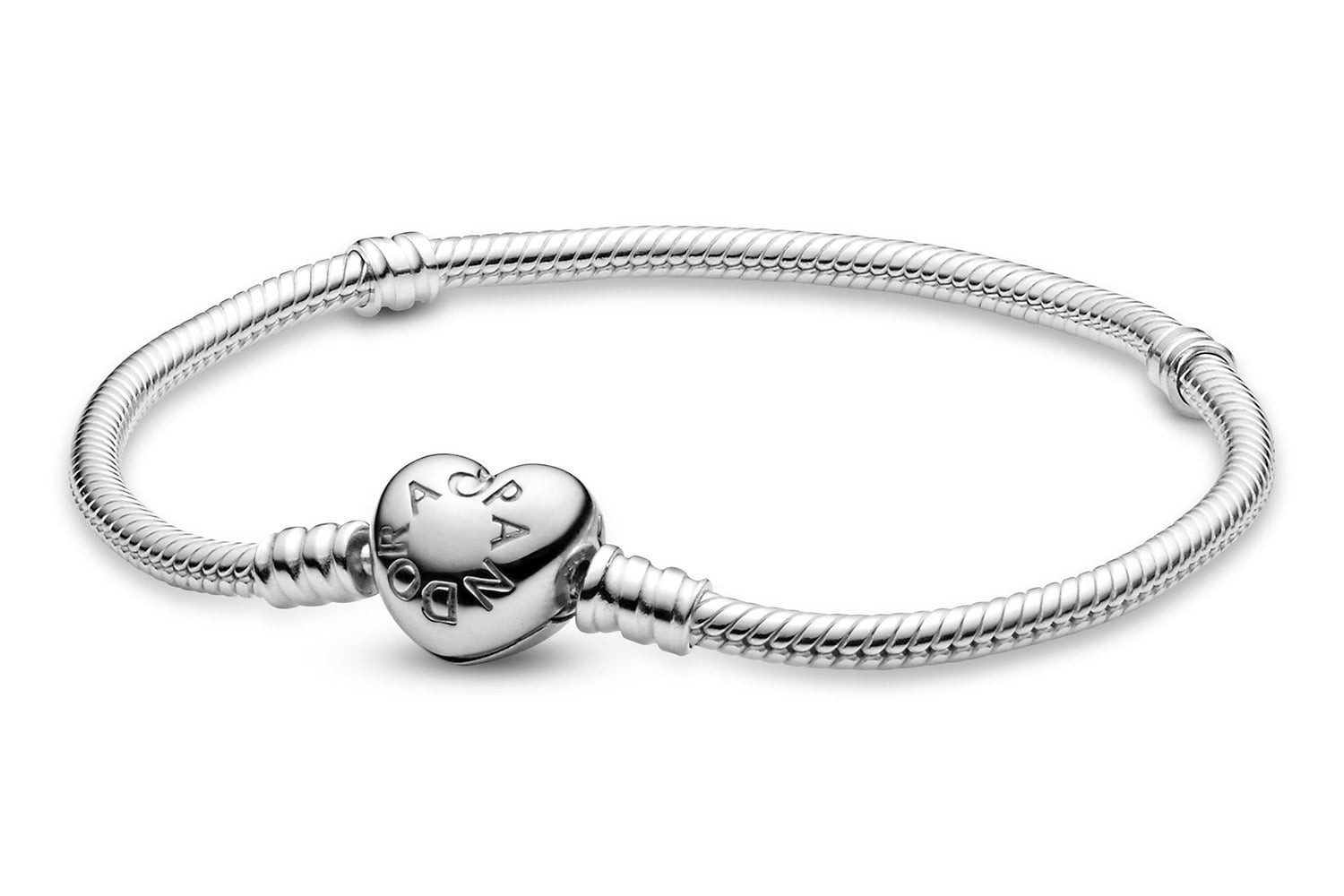 Pandora Charm-Armband Damen-Silber mit Herz-Verschluss