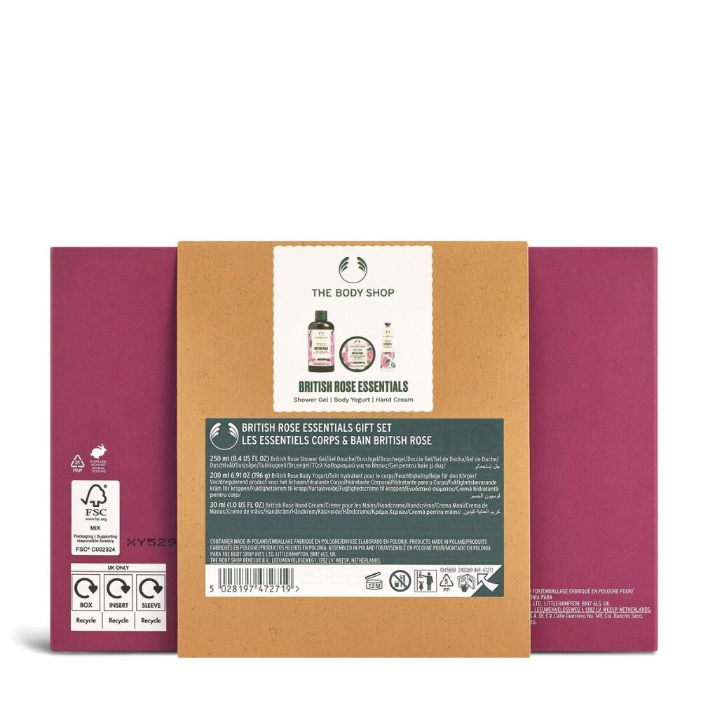 The Body Shop Körperpflegemittel KLEINE BRITISCHE ROSENTASCHE 3 Stück