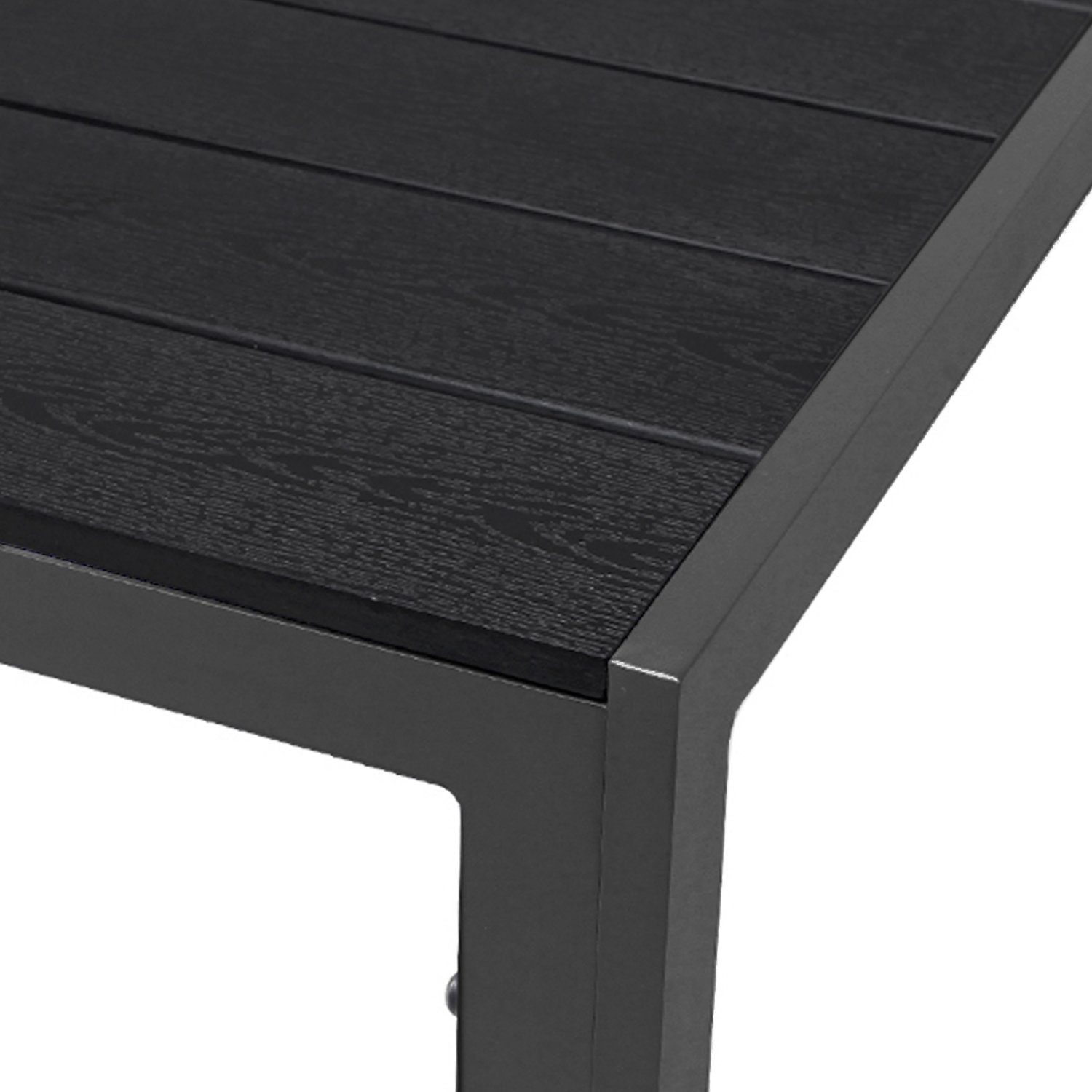 / Gartentisch schwarz anthrazit Non-Wood 160x90cm Mojawo Aluminium Küchentisch