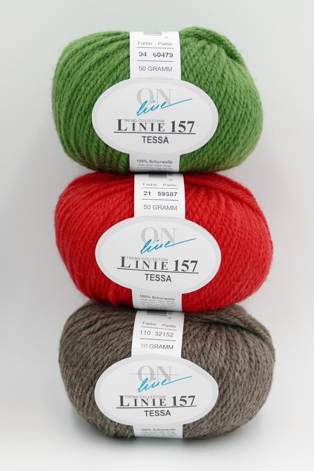 Online Garne Linie 157 Tessa Reine Schurwolle, Wolle zum stricken und häkeln Häkelwolle, 85 m (Strickwolle, Handstrickgarn), 100% Schurwolle