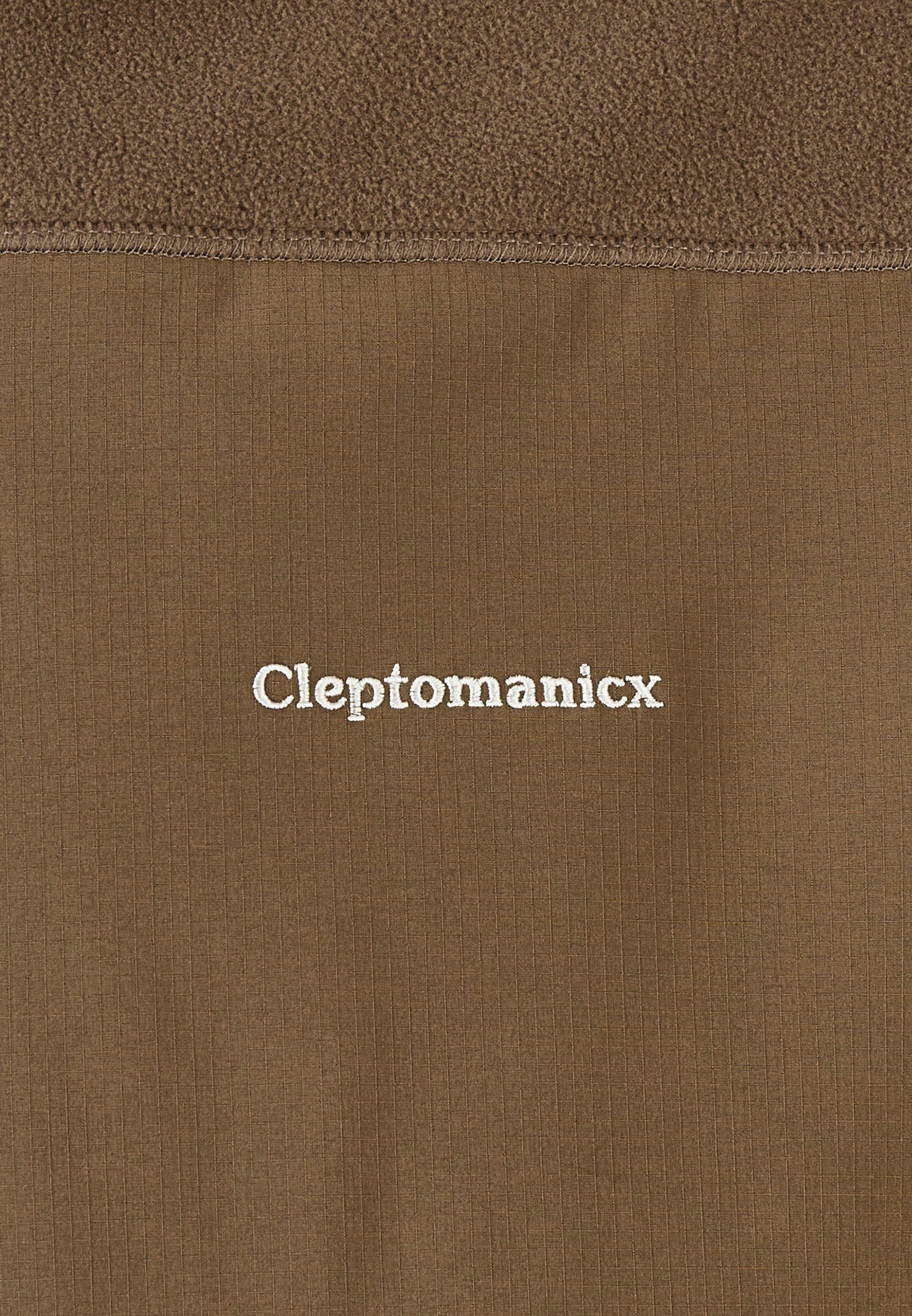 braun Fleecejacke mit geräumigen Deck Cleptomanicx Taschen