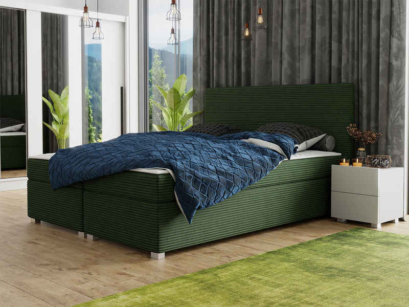 MIRJAN24 Boxspringbett Simple Cord (mit Topper), 140/160/180x200 cm, Bonellfederkern