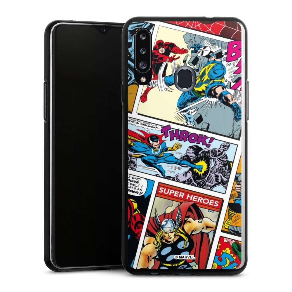 DeinDesign Handyhülle Marvel Retro Comic Blue, Samsung Galaxy A20s Silikon Hülle Bumper Case Handy Schutzhülle