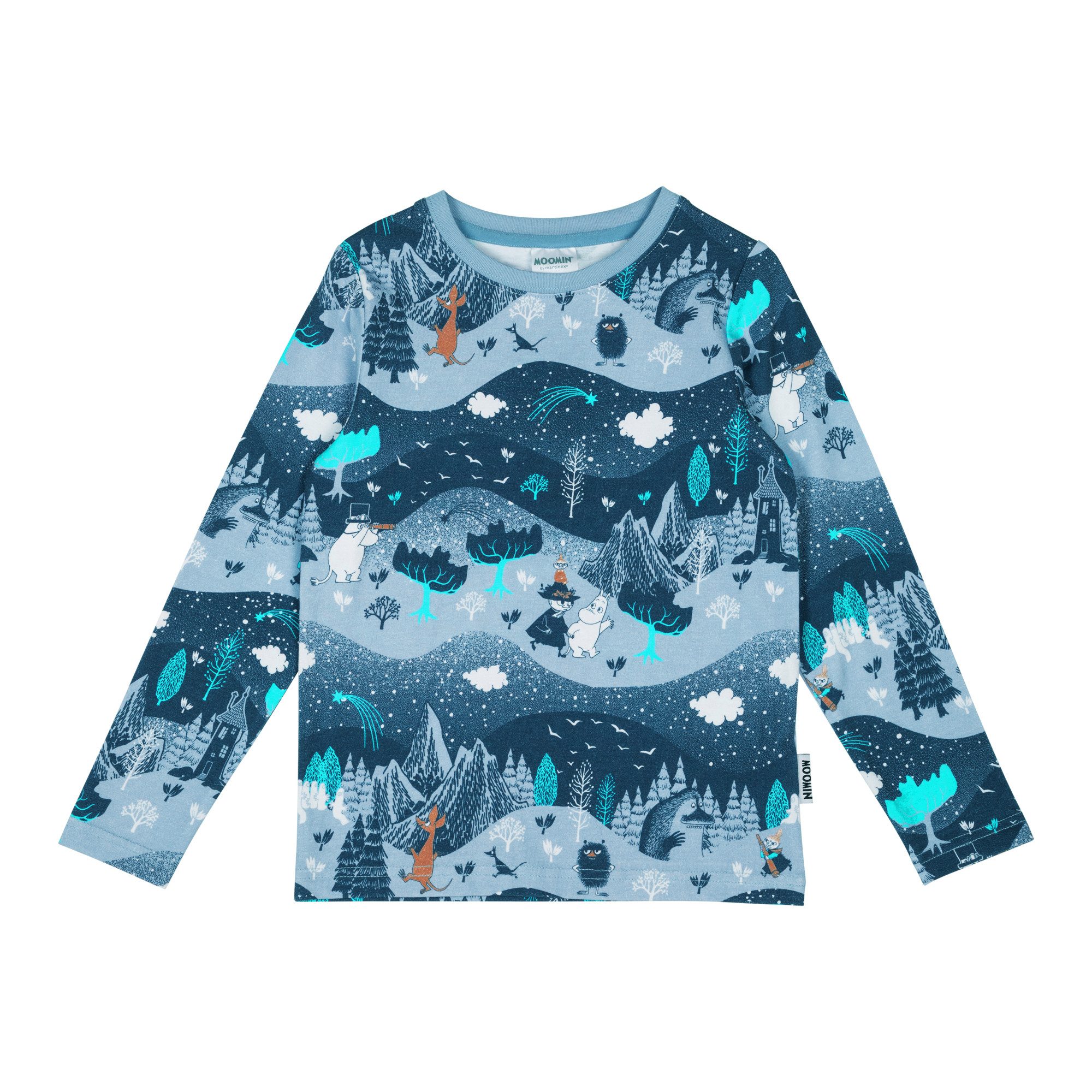 Moomin by Martinex Langarmshirt Moomin by Martinex Langarmshirt Blau Moomin Sternenhimmel Print
