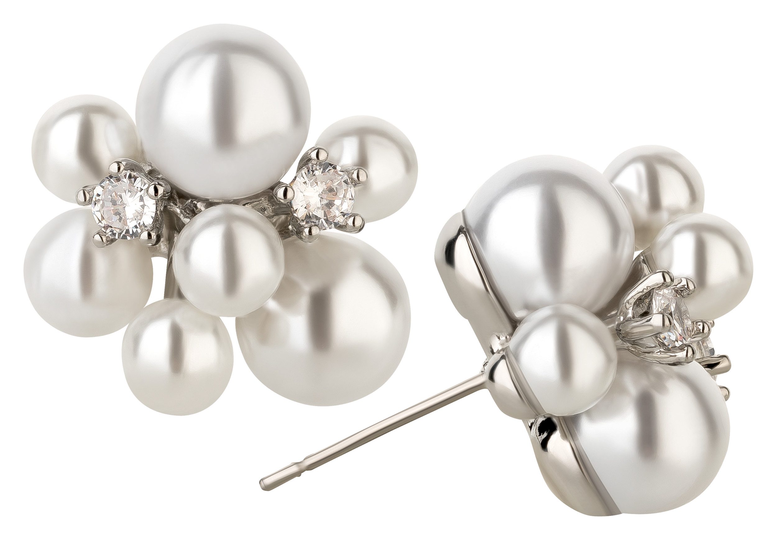 Brautkrone Perlenohrringe Braut Ohrringe Hochzeit Perlenohrringe Perlen run günstig online kaufen