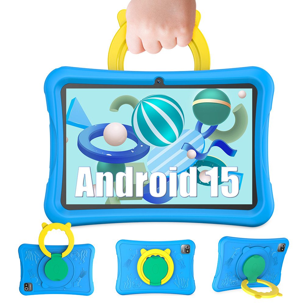 XGODY Android 15(8GB+64GB) Tablet mit Silikon-Lederhülle Tablet (10.1", 64 GB, Android 15, 10,1 Zoll Tablet 6000 mAh Penta-Core mit WiFi 6 Bluetooth 5.0 GMS)