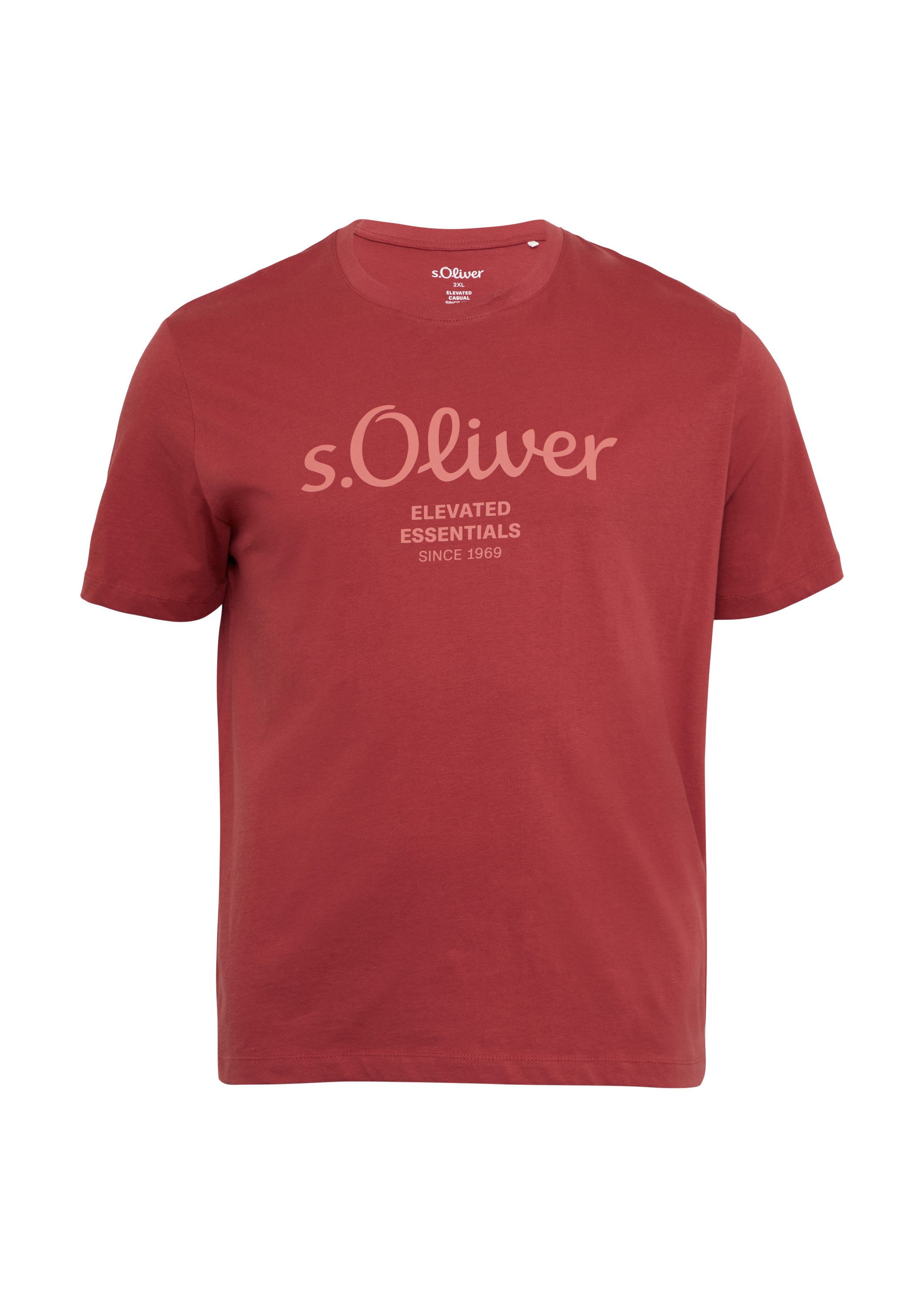 s.Oliver Kurzarmshirt T-Shirt Baumwoll-T-Shirt mit Logo-Print günstig online kaufen