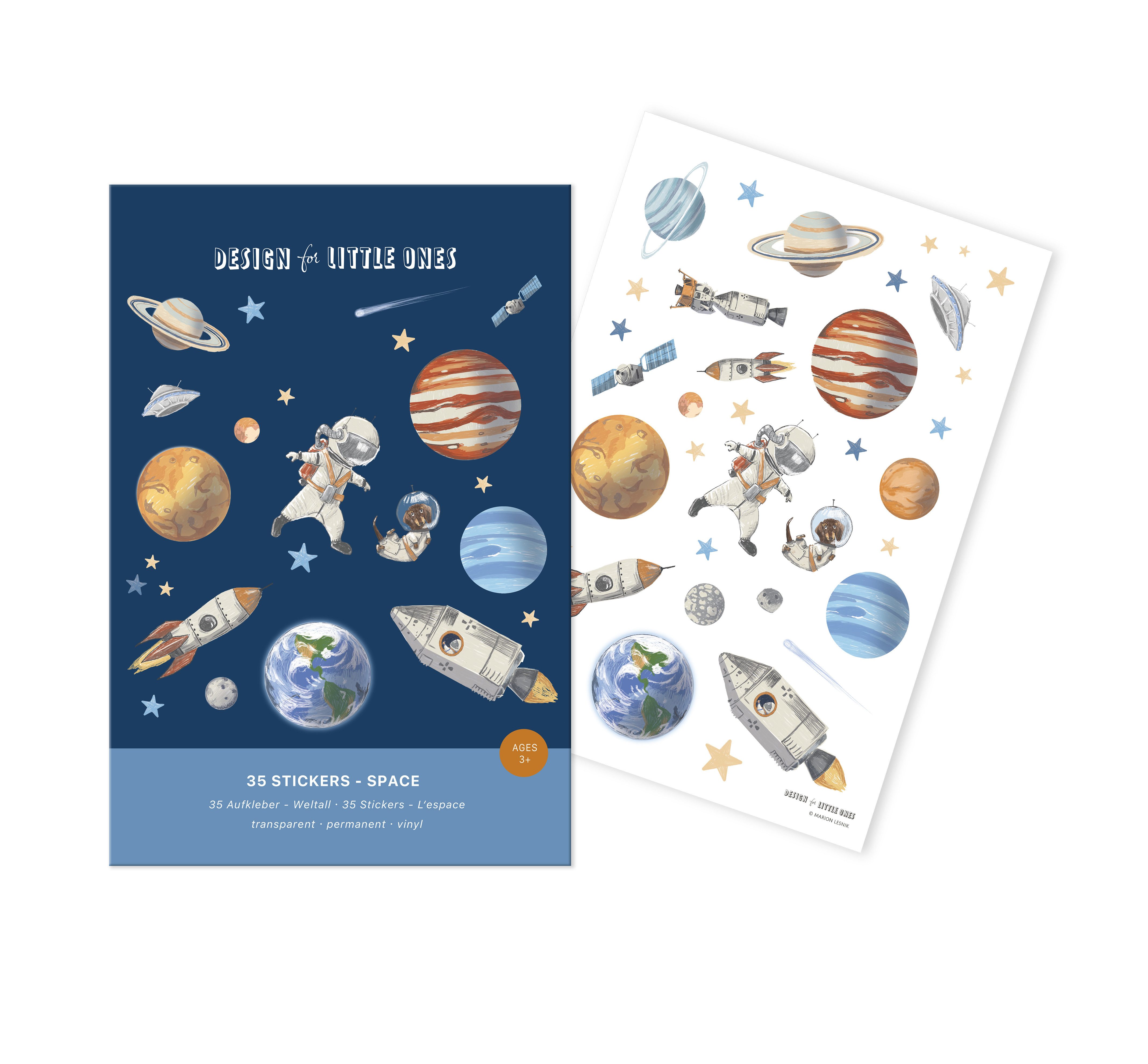 Sticker Transparente Weltraum Sticker, mega coole Geschenkidee