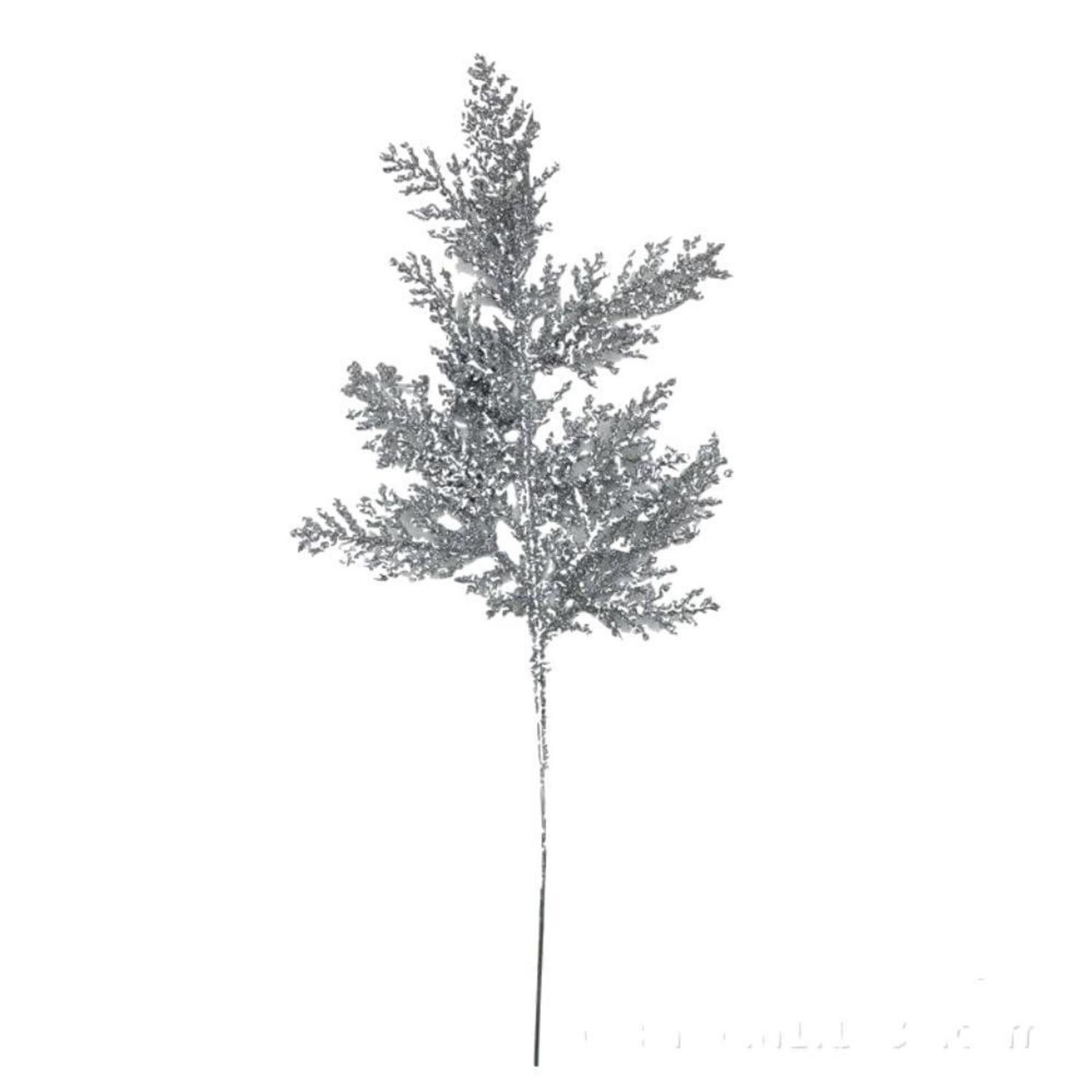 Kunstzweig Künstliche Glitzer Zweige Silber 10St., LuxusKollektion, Höhe 1 cm