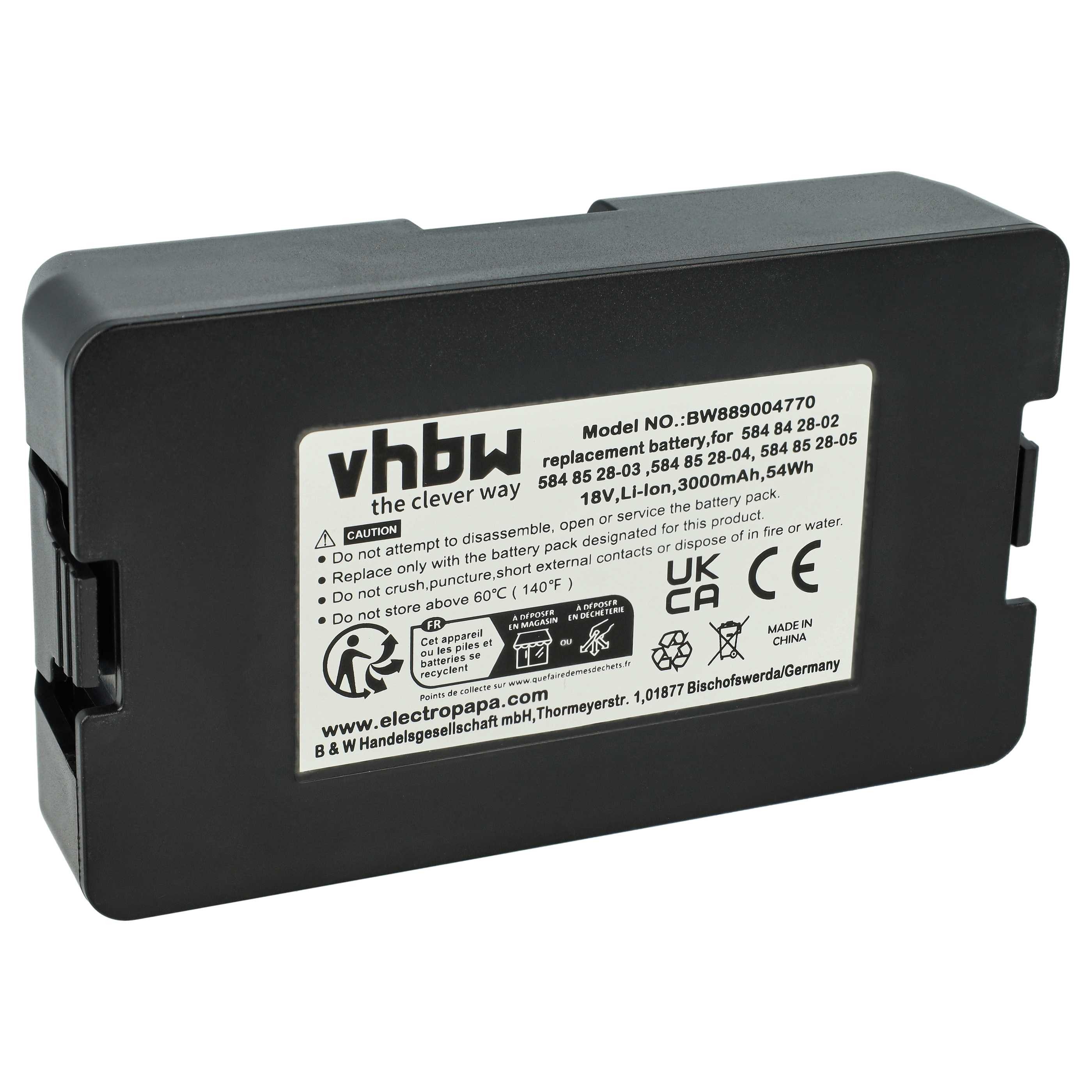 vhbw Akku passend für Gardena SILENO minimo 15202-20, 250 Rasenroboter (3 Akku Akku Li-Ion 3000 mAh (18 V, 1 St), Leistungsfähiger Austausch-Akku für Rasenroboter, Wiederaufladbar