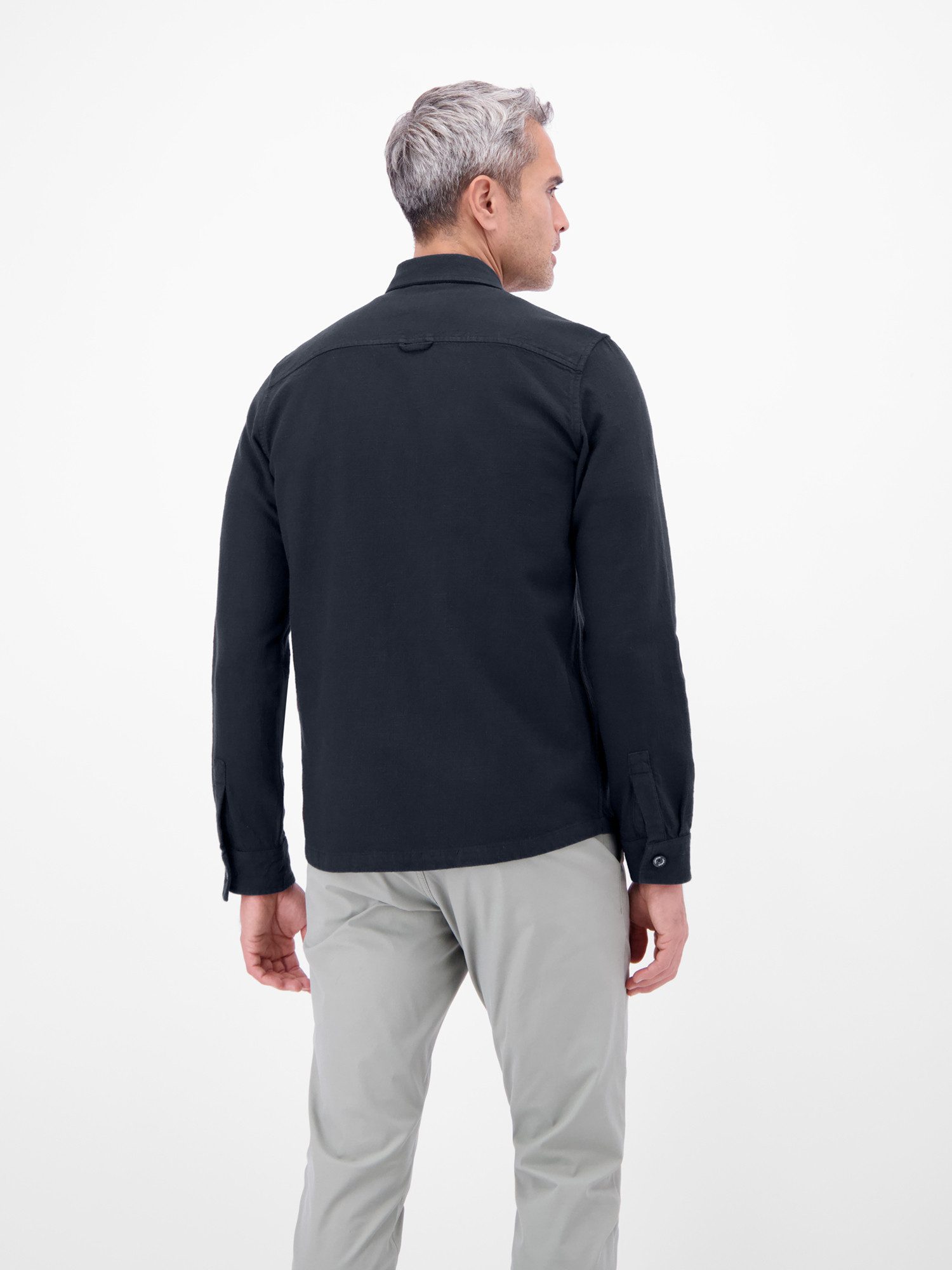LERROS Langarmhemd Overshirt aus 100 % Baumwolle, unifarben