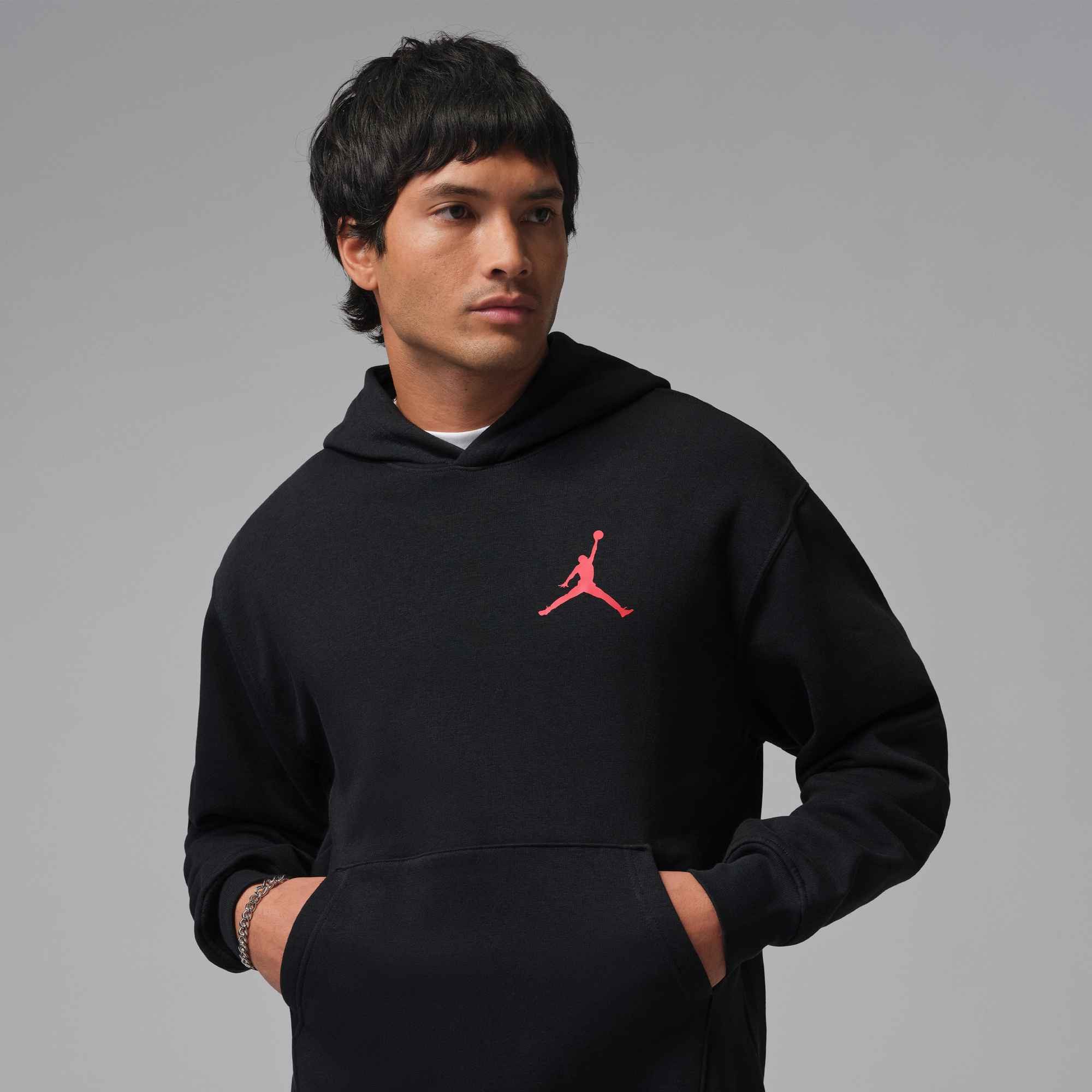 Jordan Kapuzensweatshirt M J JUMPMAN FLC PO 2 mit Rundhalsausschnitt, atmungsaktives Material, normale Schnittform