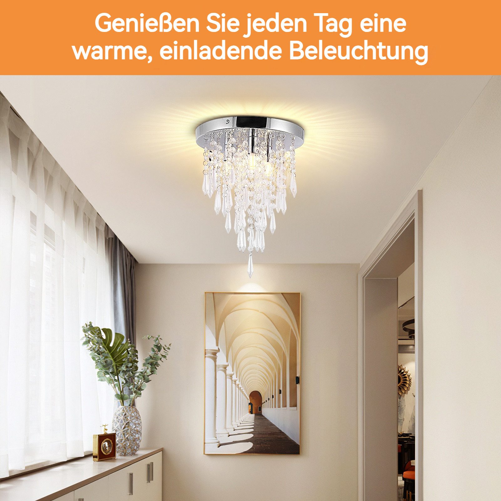 BlingBin Deckenleuchte Kronleuchter Kristall, Deckenlampe G9 günstig online kaufen