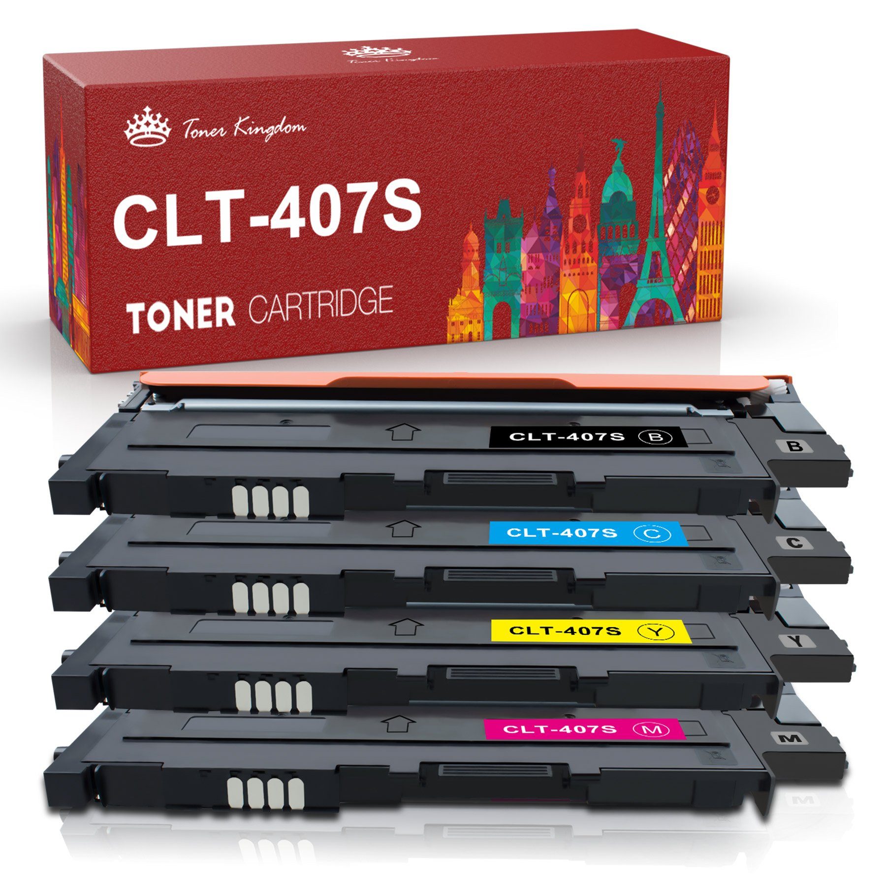 Toner Kingdom Tonerpatrone für Samsung CLT-407S CLX-3185 FW CLP-320N CLX-3185N 407S