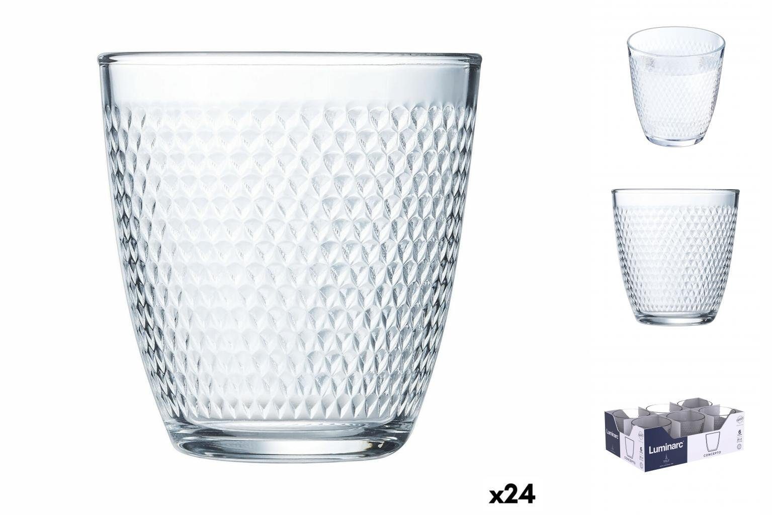 Becher Pampille Glas 24 Luminarc Stück, Durchsichtig ml Glas Concepto Glas Luminarc 250