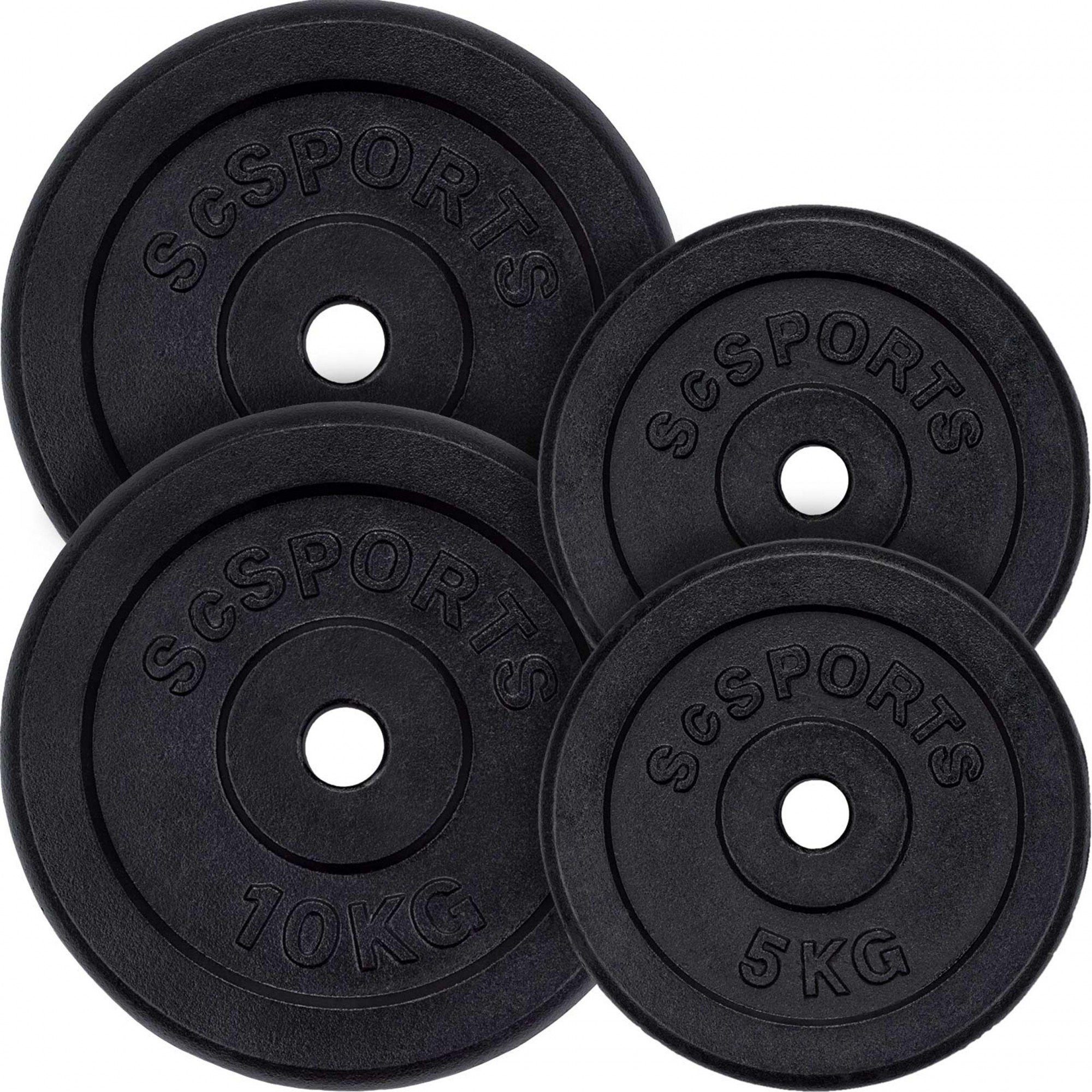 30 (10001834-tlg) Gewichtsscheiben Hantelscheiben ScSPORTS® Gusseisen kg 30/31mm Gewichte, Set