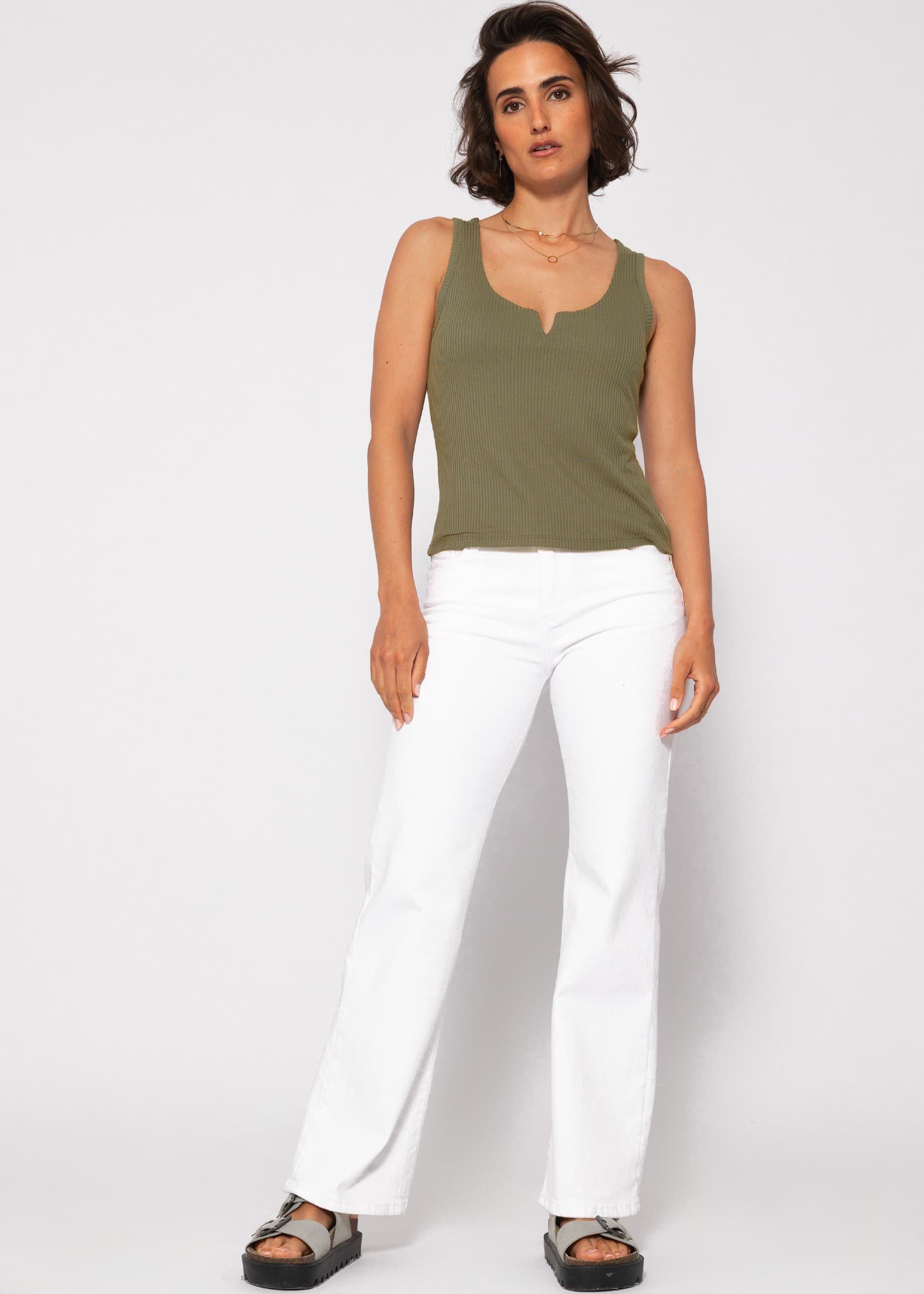 SASSYCLASSY Ripptanktop Top mit breiten Trägern günstig online kaufen