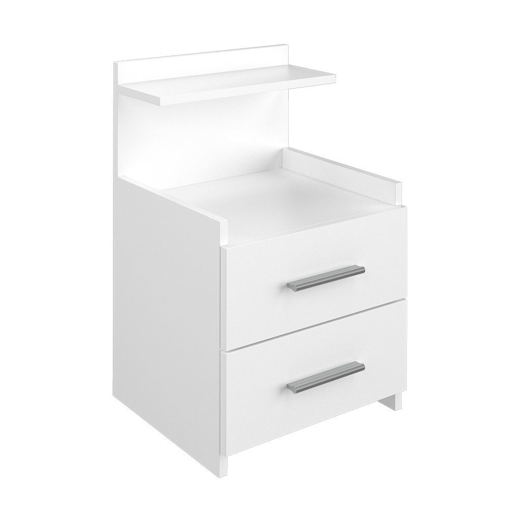Vicco Nachtschrank Alpin, Weiß, 40 x 62 cm mit Schubladen günstig online kaufen