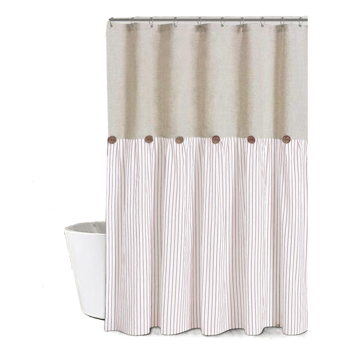 Coonoor Duschvorhang Bauernhaus Duschvorhang Gestreiftes Design, günstig online kaufen