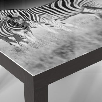DEQORI Couchtisch 'Zebras beieinanderstehend', Glas Beistelltisch Glastisch modern