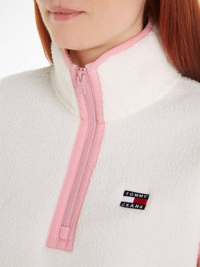 Tommy Jeans Sweatjacke TJW FLEECE COLOR MIX QTR ZIP mit Kängurutasche