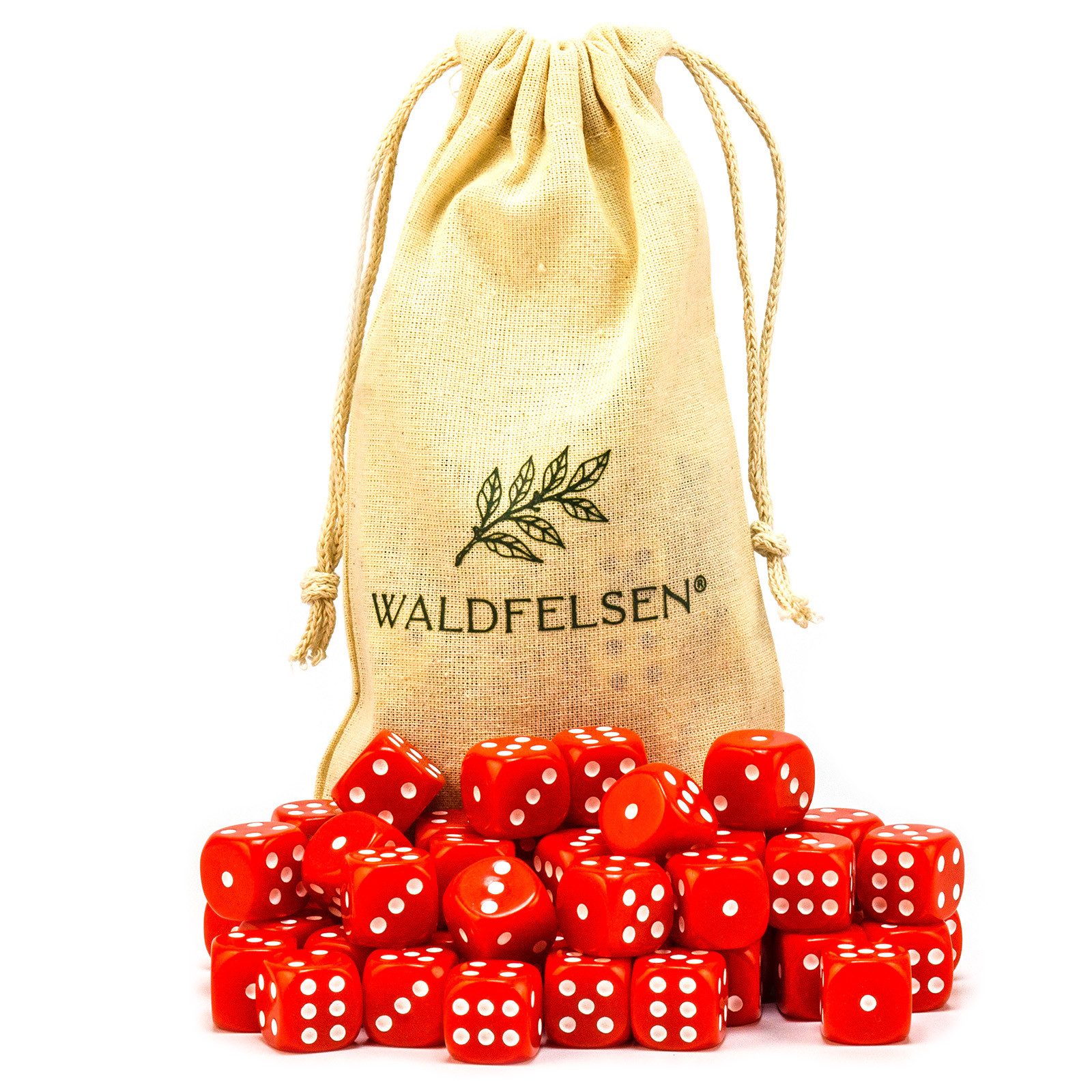 Waldfelsen Spiel – 2-50 Stk Standard Spielwürfel 16 mm Acrylwürfel Würfel bunt, Spielmaterial, Verschiedene Farben