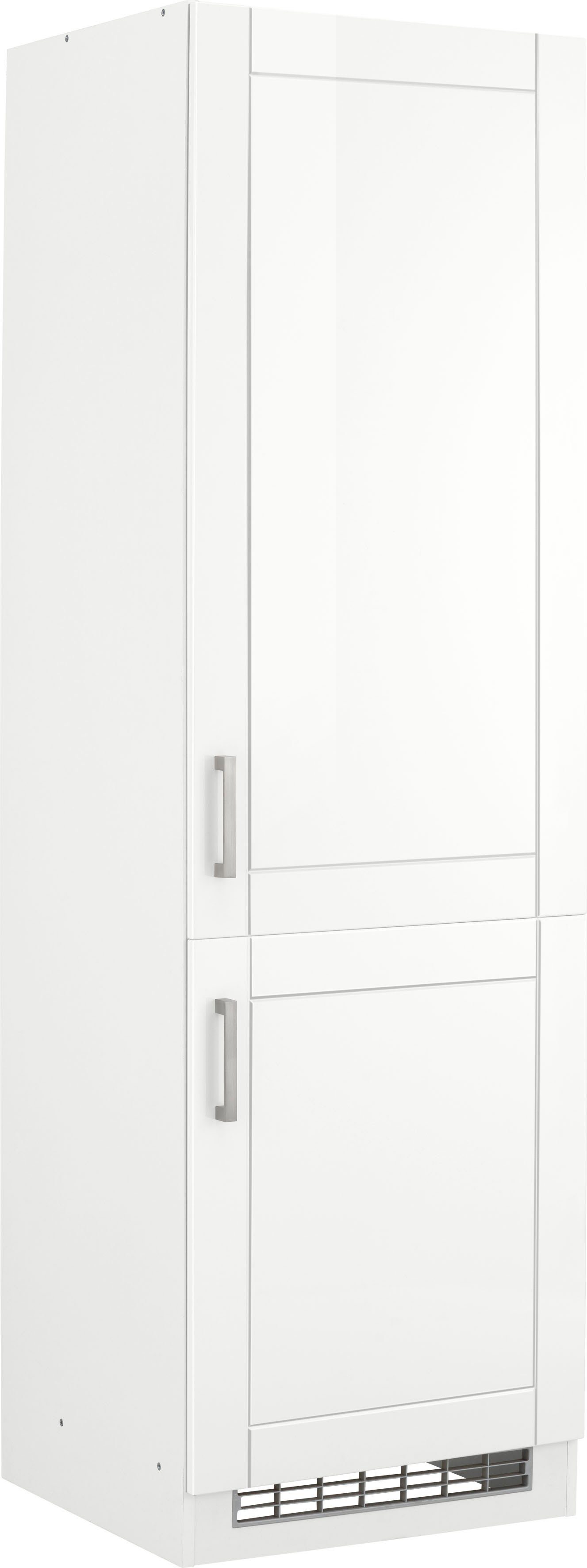 KOCHSTATION Kühlumbauschrank KS-Tinnum 60 cm breit, 200 cm hoch, Metallgriffe, mit Nischenmaß 178 cm