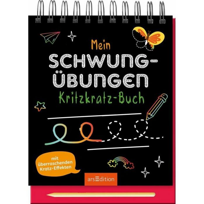 Ars Edition Malbecher Mein Schwungübungen-Kritzkratz-Buch