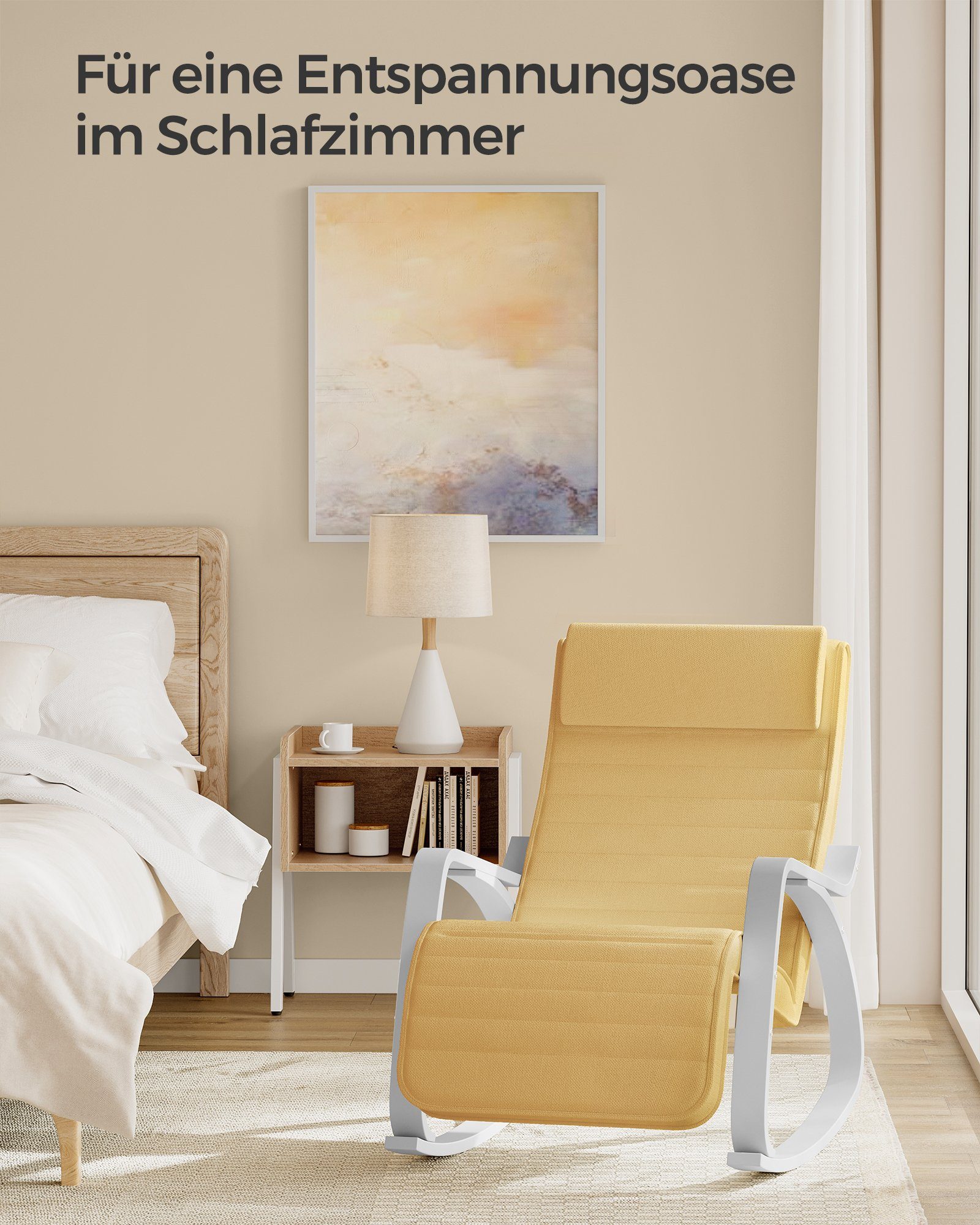SONGMICS Schaukelsessel, Schaukelstuhl, Relaxsessel, Verstellbarer Fußstütz günstig online kaufen
