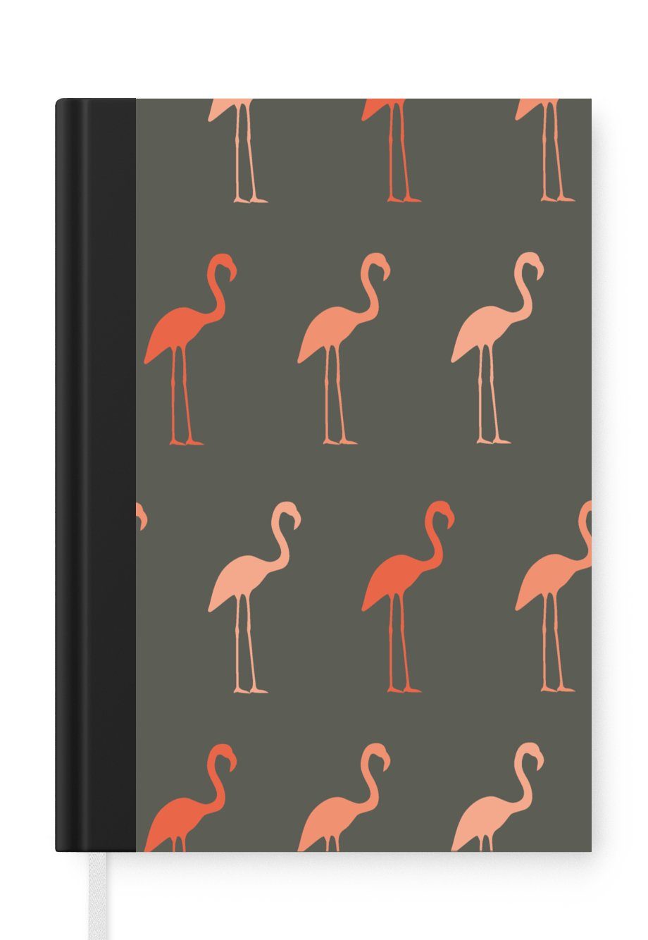 MuchoWow Notizbuch Flamingo - Vogel - Muster, Journal, Merkzettel, Tagebuch, Notizheft, A5, 98 Seiten, Haushaltsbuch