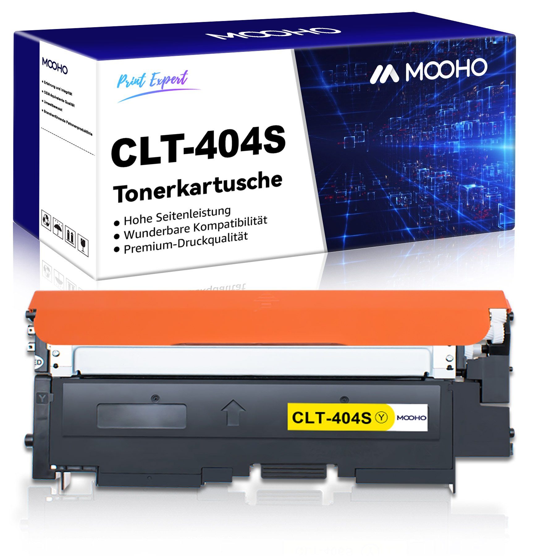 MOOHO Tonerkartusche CLT-K404S/CLT-C404S/CLT-M404S/CLT-Y404S 1-st 1x CLT-P404C, (1-St) Gelb
