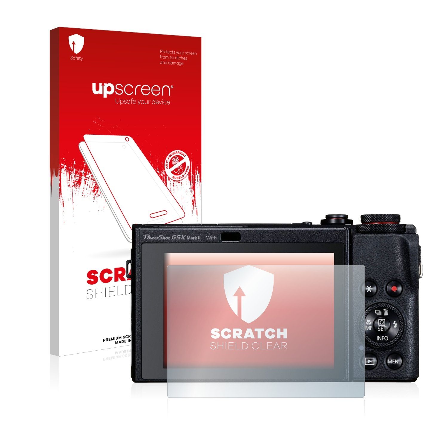 upscreen Schutzfolie für Canon PowerShot G5 X Mark II, Displayschutzfolie, Folie klar Anti-Scratch Anti-Fingerprint