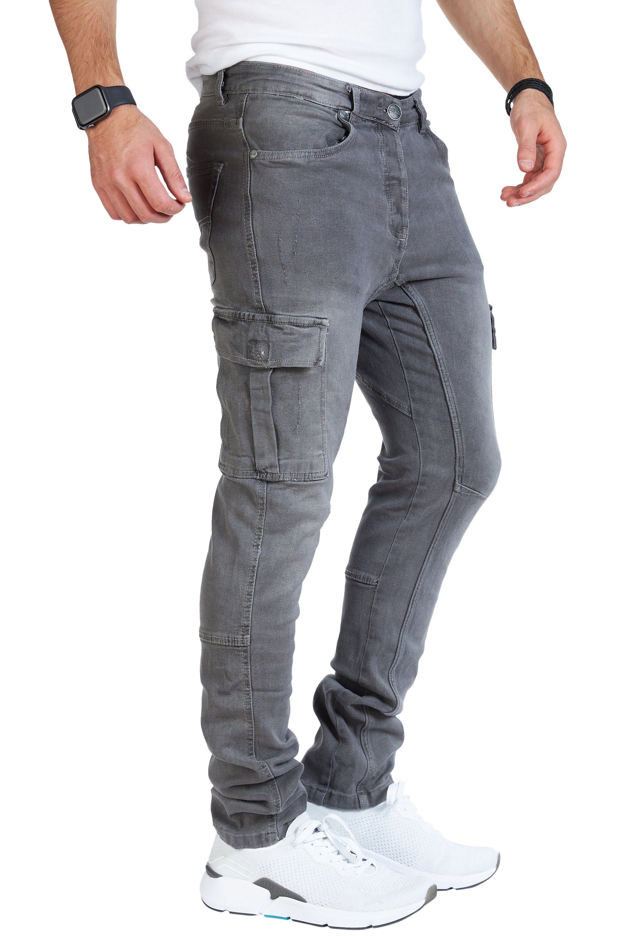 Styleko Cargohose 8003 Herren Cargohose Cargo Jeans Hose für Männer Jungen Regular Denim – Bild 5 von 5