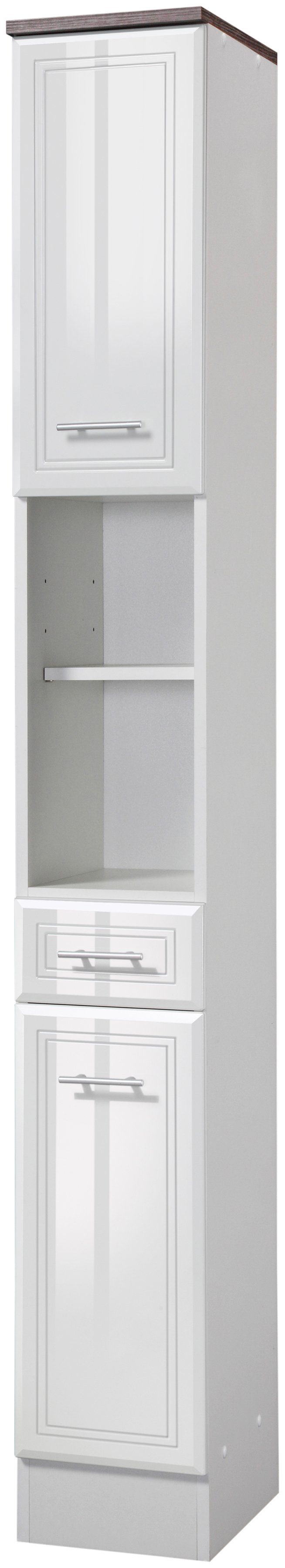 HELD MÖBEL Hochschrank Neapel Breite 25 cm, mit Hochglanzfronten und  eleganter Fräsung