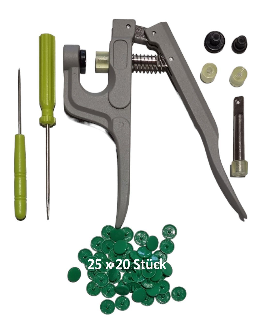 Steidl & Becker Kreativset Set Snaps Zange + Snaps Bundle 500 Knöpfe in 20 verschiedenen Farben