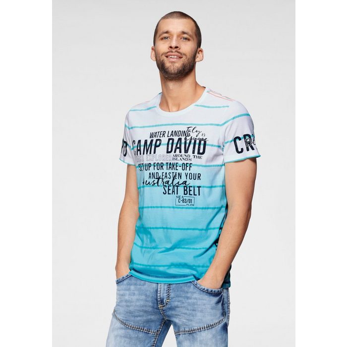 CAMP DAVID T-Shirt mit Logoprint