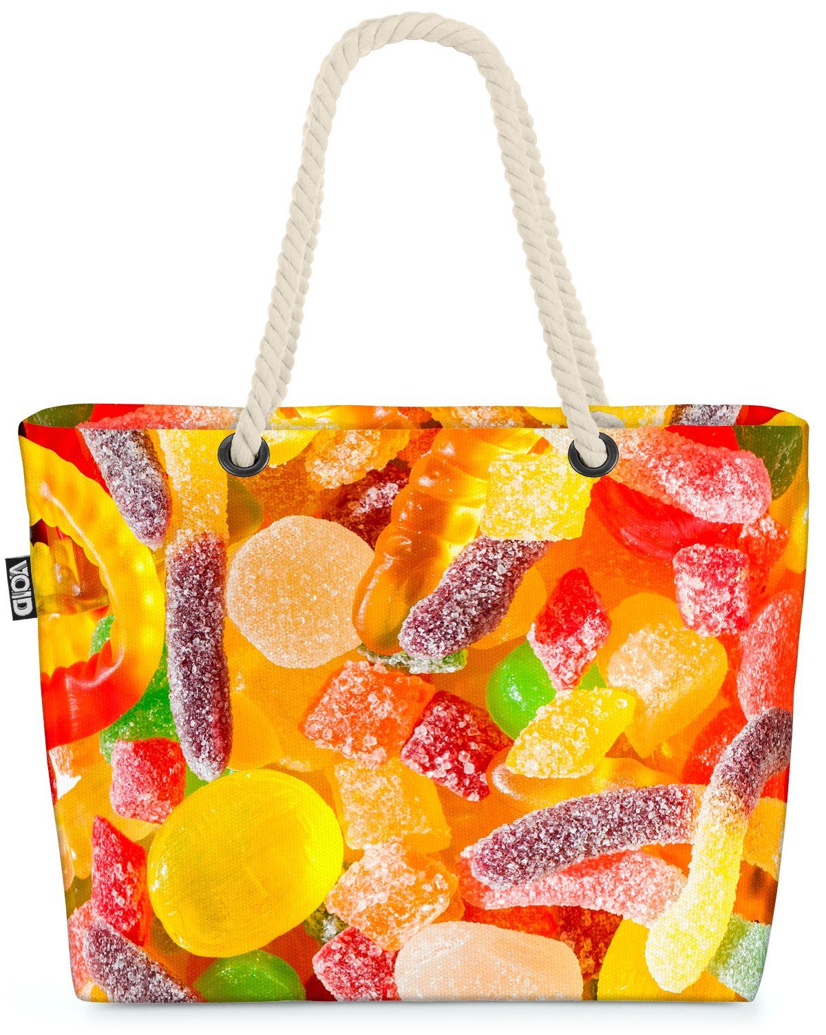 VOID Strandtasche (1-tlg), Süßigkeiten Gummibärchen Süßigkeiten Gummibärchen Essen Kochen Kinder