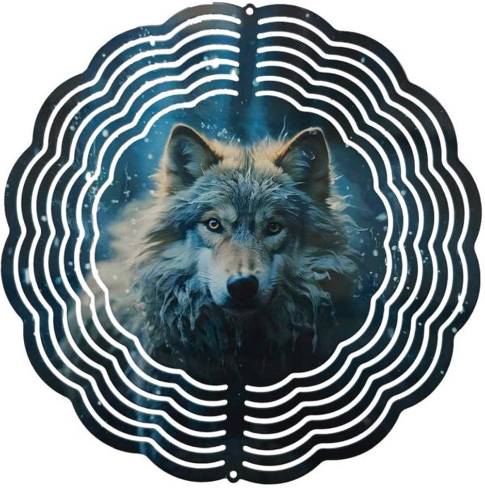 Ladreas Windspiel Edelstahl 3D Windspiel Windspinner 20cm Wolf 1 WI227