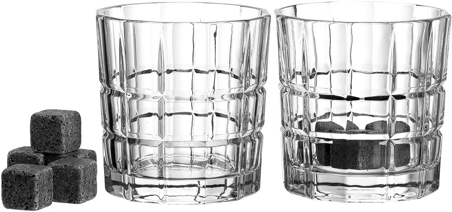 LEONARDO Whiskyglas D.O.F. SPIRITII 2er-Set & 8 Kühlsteine, Glas, Keramik, 360 ml