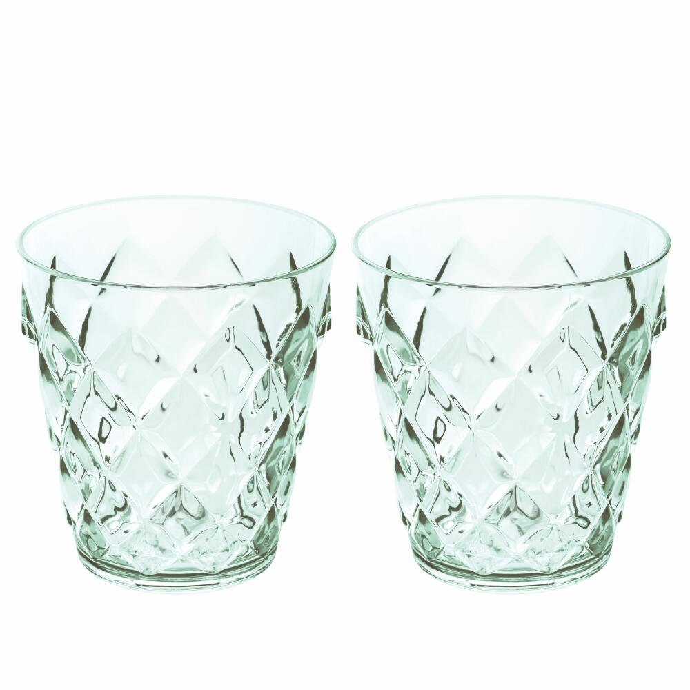 KOZIOL Tumbler-Glas »2er-Set Crystal S Transparent Jade, 250 ml«,  Thermoplastischer Kunststoff, stapelbar