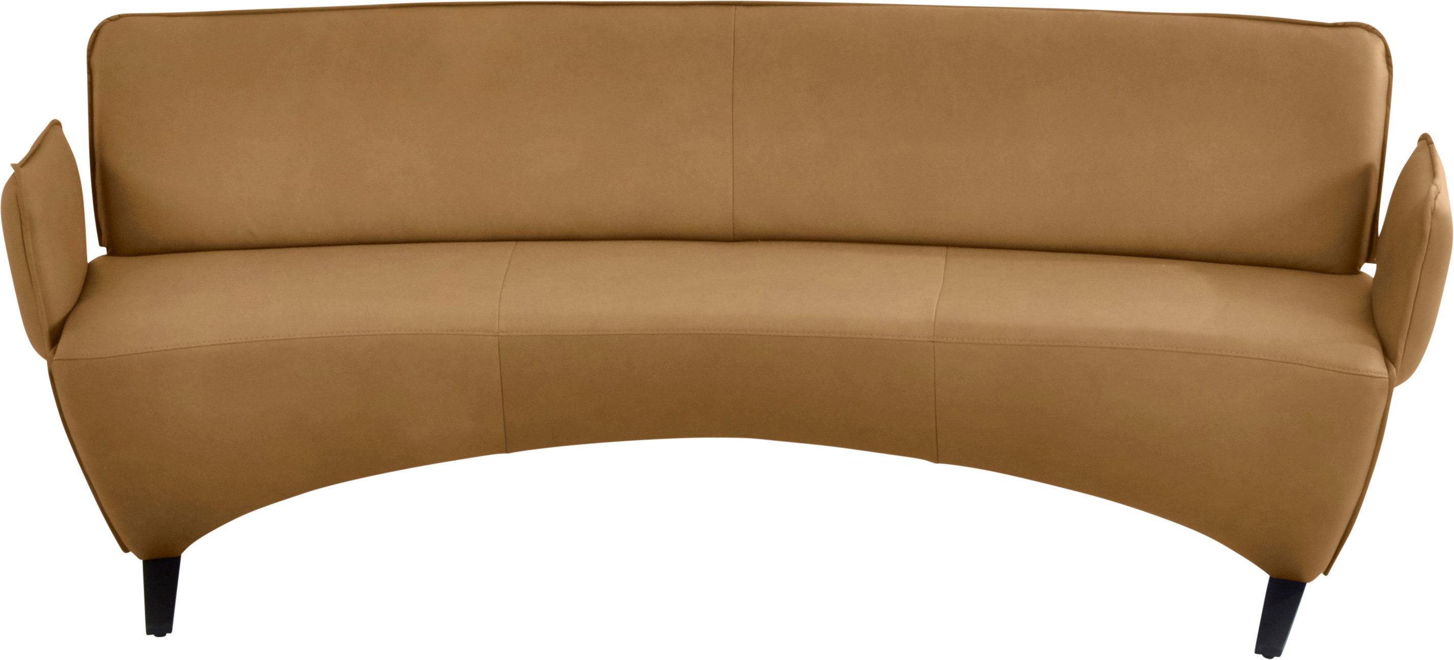 K+W Komfort & Wohnen Polsterbank, Leicht abgerundete Segmentbank im hochwertigen Leder, mit Armlehnen