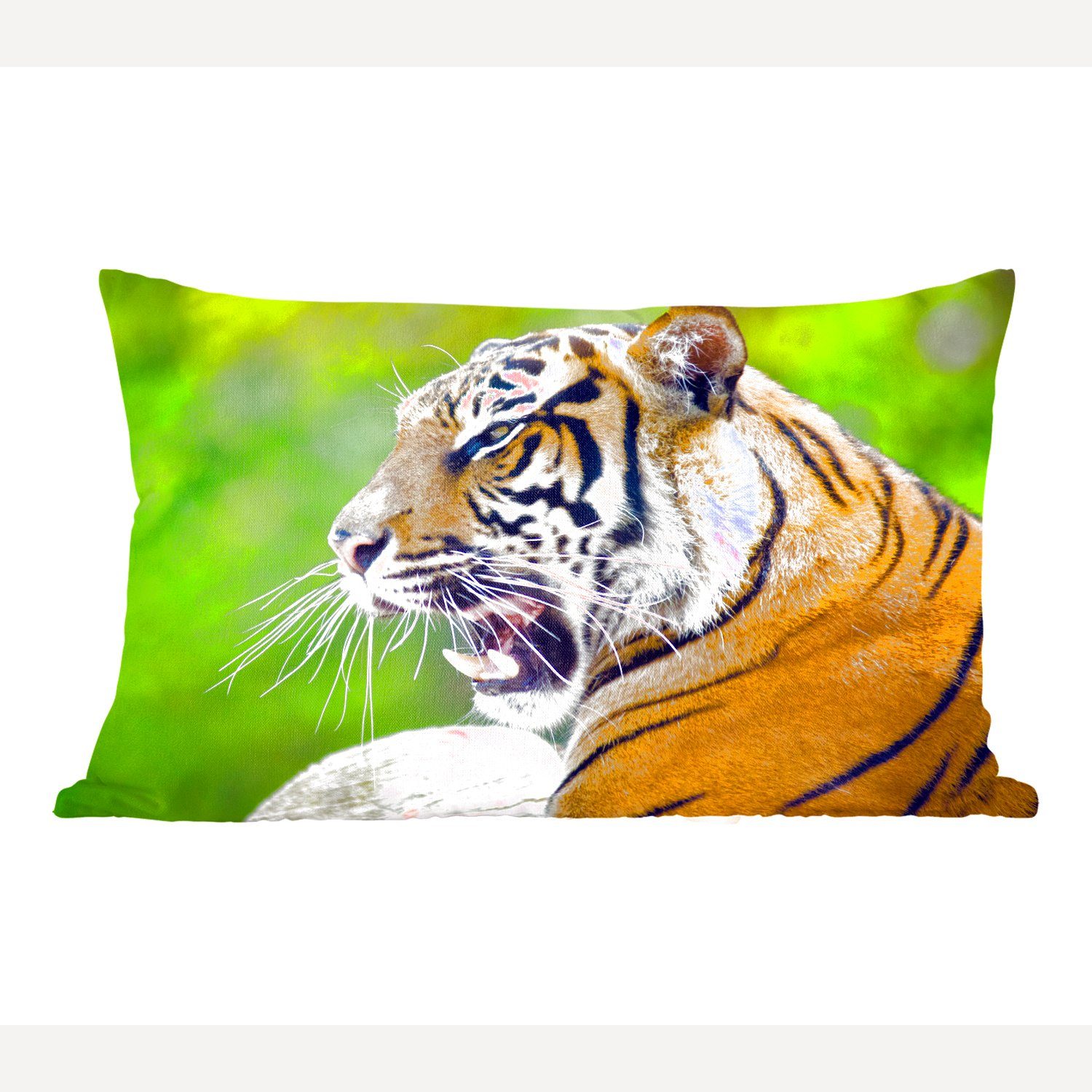 MuchoWow Dekokissen Tiger - Natur - Kopf, Wohzimmer Dekoration, Zierkissen, Dekokissen mit Füllung, Schlafzimmer