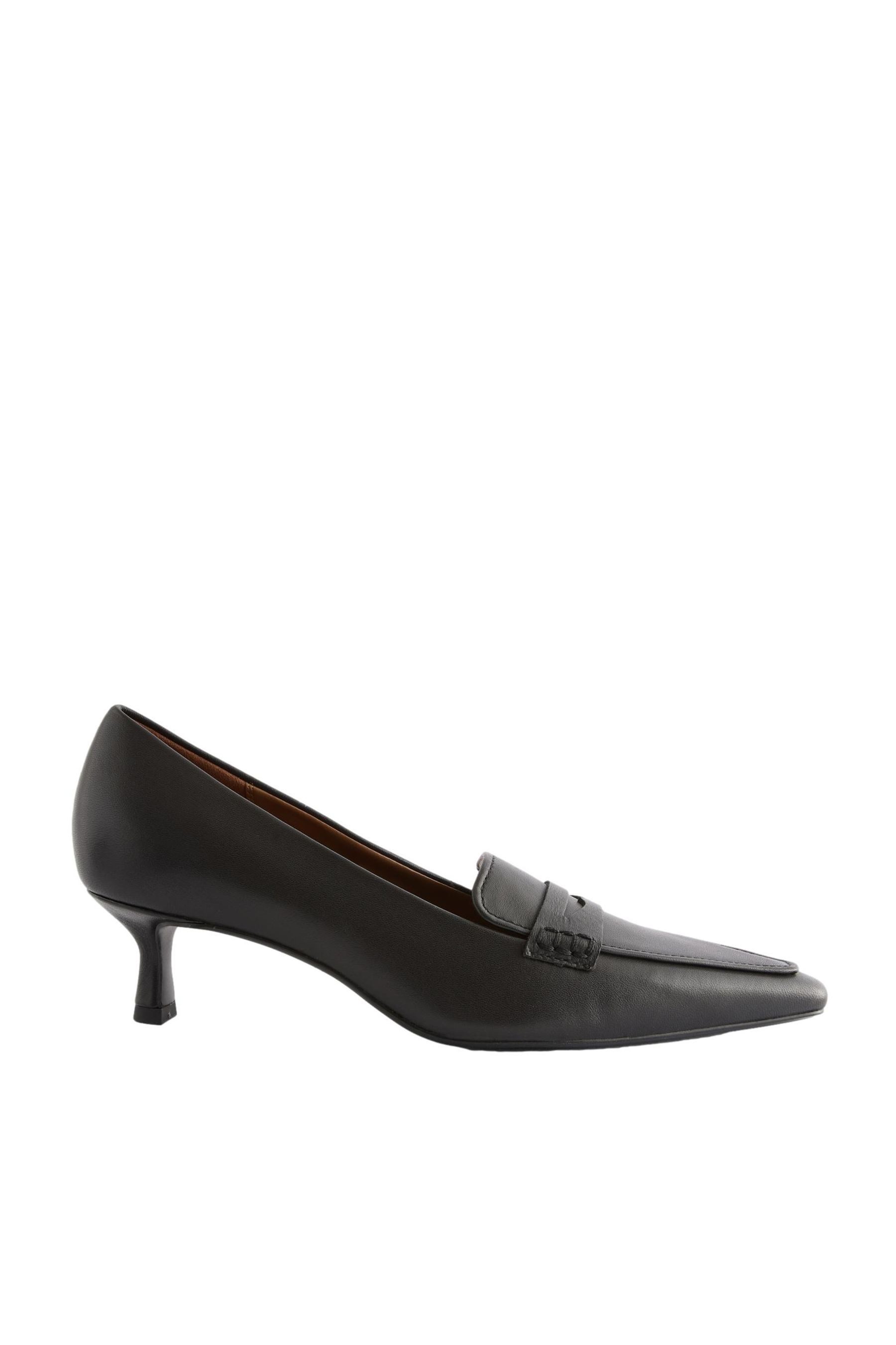 Forever Comfort® spitze Lederschuhe, Pfennigabsatz Loafer