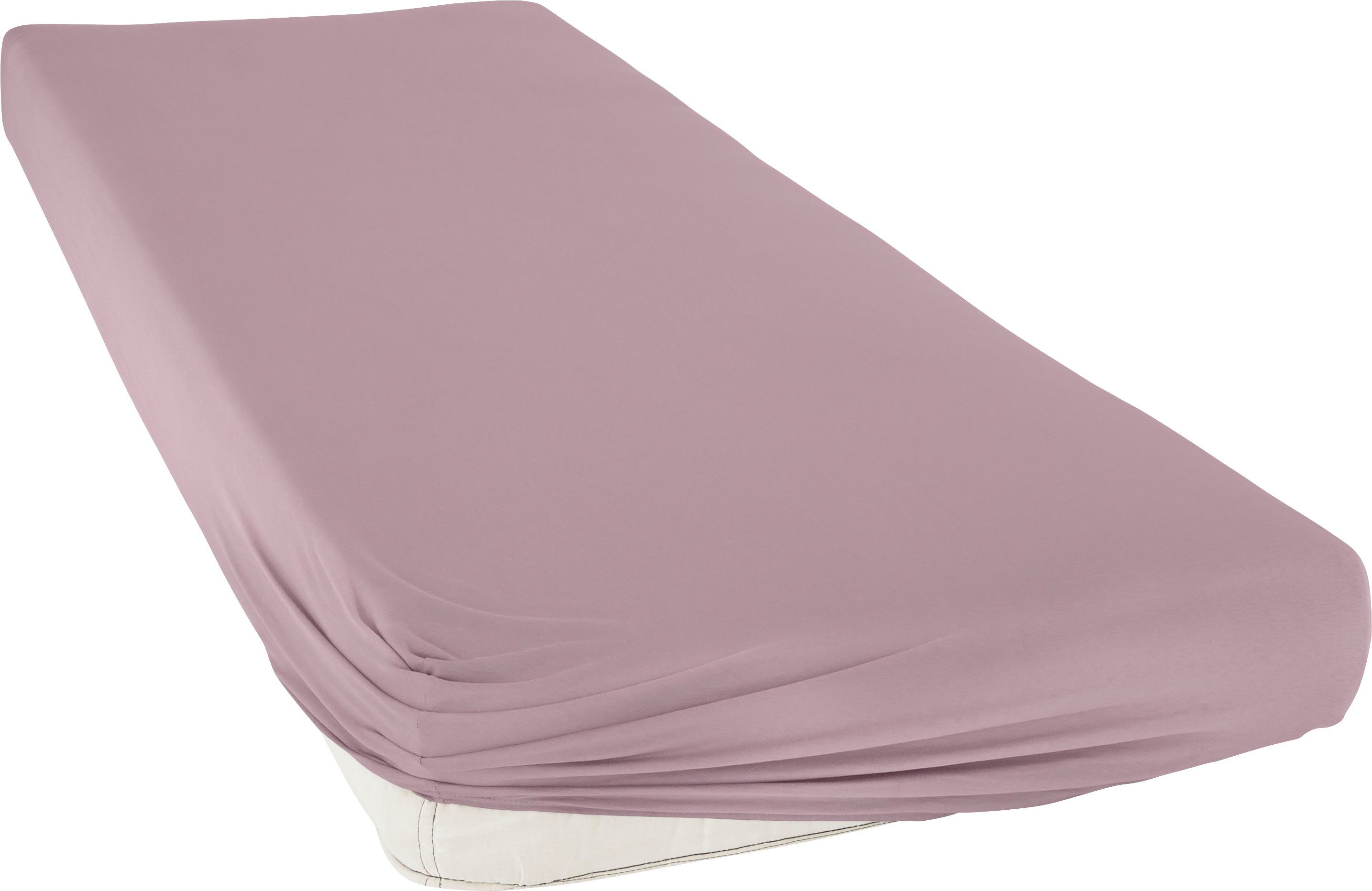 bellana Spannbettlaken bellana Aqua mit Elasthan, 160 g/m², Jersey-Elasthan, Gummizug: rundum, (1 Stück), Spannbetttuch für Matratzen bis 35cm Höhe, bügelfrei, faltenfrei