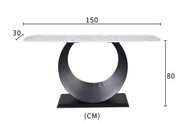 Livin Hill Konsole Modig, 150 cm, marmorähnliche Platte, mondförmige Struktur