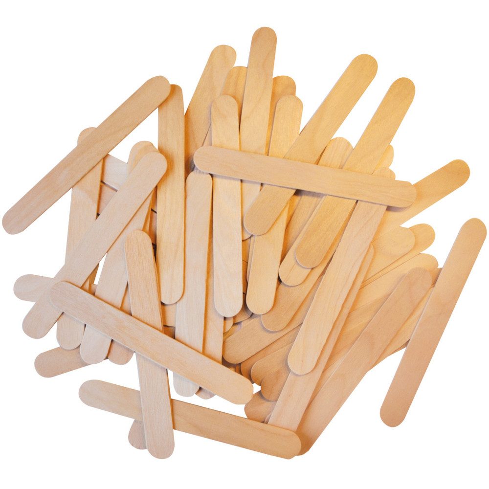 Playbox Kreativset Holzstäbchen Natur - 100 Stück