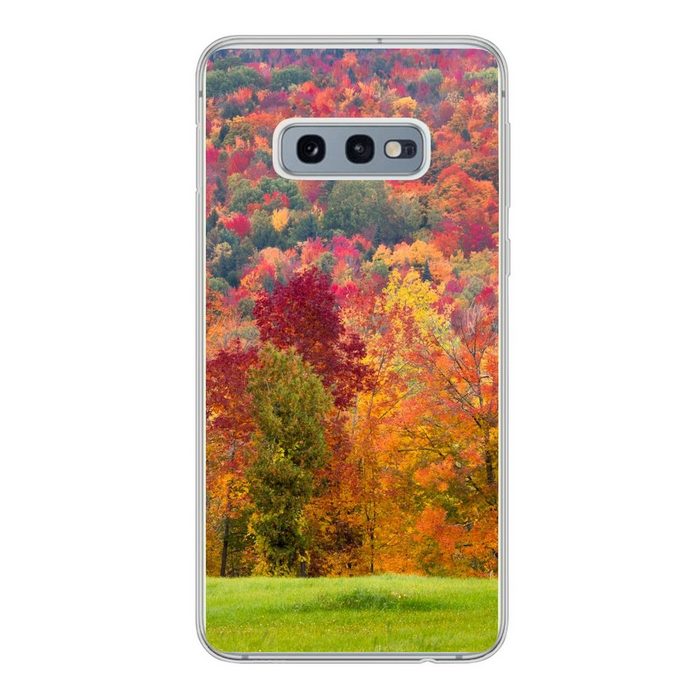MuchoWow Handyhülle Bäume - Orange - Rot Phone Case Handyhülle Samsung Galaxy S10e Silikon Schutzhülle