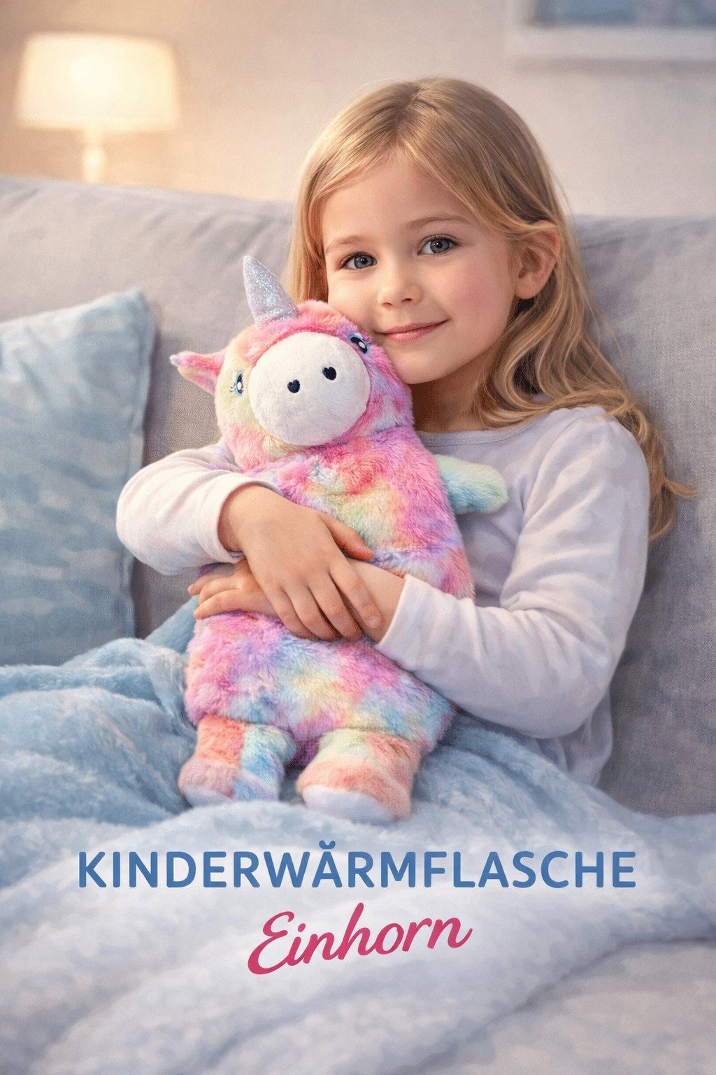 Antonio Wärmflasche Antonio Kinder Wärmflasche 0,7 Liter mit Bezug Einhorn 45cm